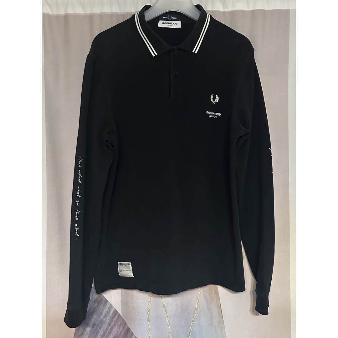 FRED PERRY(フレッドペリー)の限定コラボ フレッドペリー×グッドフッド カノコ 長袖 ポロシャツ ブラック メンズのトップス(ポロシャツ)の商品写真