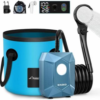 ポータブルシャワー⭐️6000mAh アウトドア 20L 折りたたみ バケツ付き(その他)