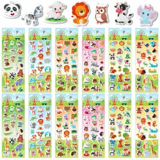 【新着商品】METBOU 動物 シール ぷっくり240枚 ぷくぷくシール 可愛い