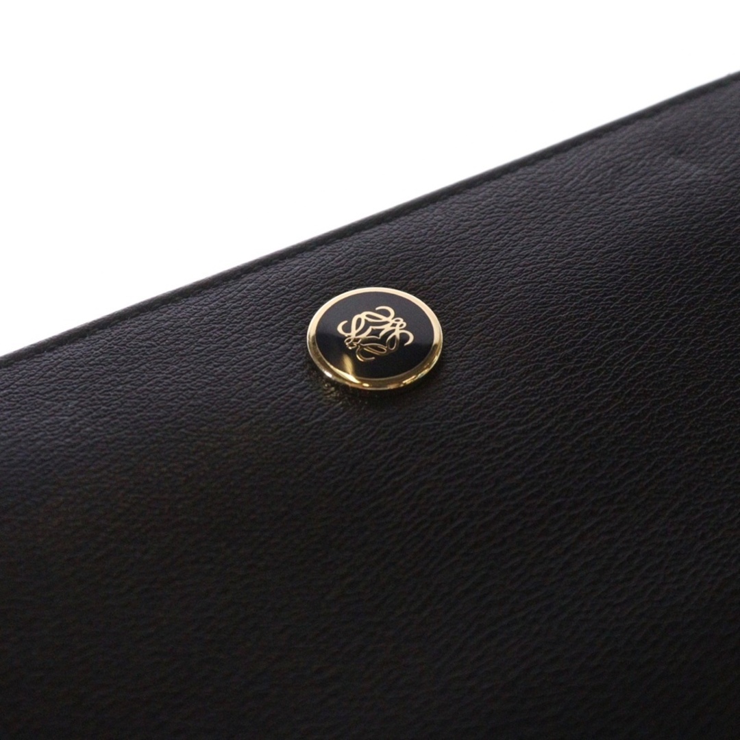 ロエベ　LOEWE 長財布　ラウンドファスナー　レザー　ブラック　アナグラム リピート アナグラム 長財布 ラウンドファスナー ブラック（2024