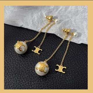 【新品】パールチェーンピアス トリオンフ(ピアス)