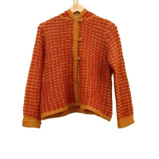 ホコモモラ(Jocomomola)のJOCOMOMOLA(ホコモモラ) カーディガン サイズ40 XL レディース美品  - レッド×オレンジ 長袖(カーディガン)
