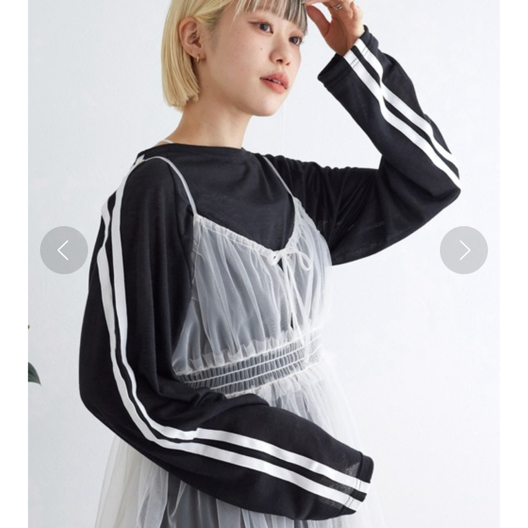 w closet(ダブルクローゼット)の【新品タグ付】w closet シアーラインカットプルオーバー  レディースのトップス(カットソー(長袖/七分))の商品写真