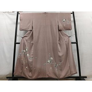 平和屋着物■訪問着　草花文　銀彩　正絹　逸品　CAAT3443xe(着物)
