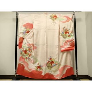 平和屋着物■豪華振袖　総刺繍　駒刺繍　花籠文　暈し染め　金彩　正絹　逸品　CAAT9251dy(振袖)
