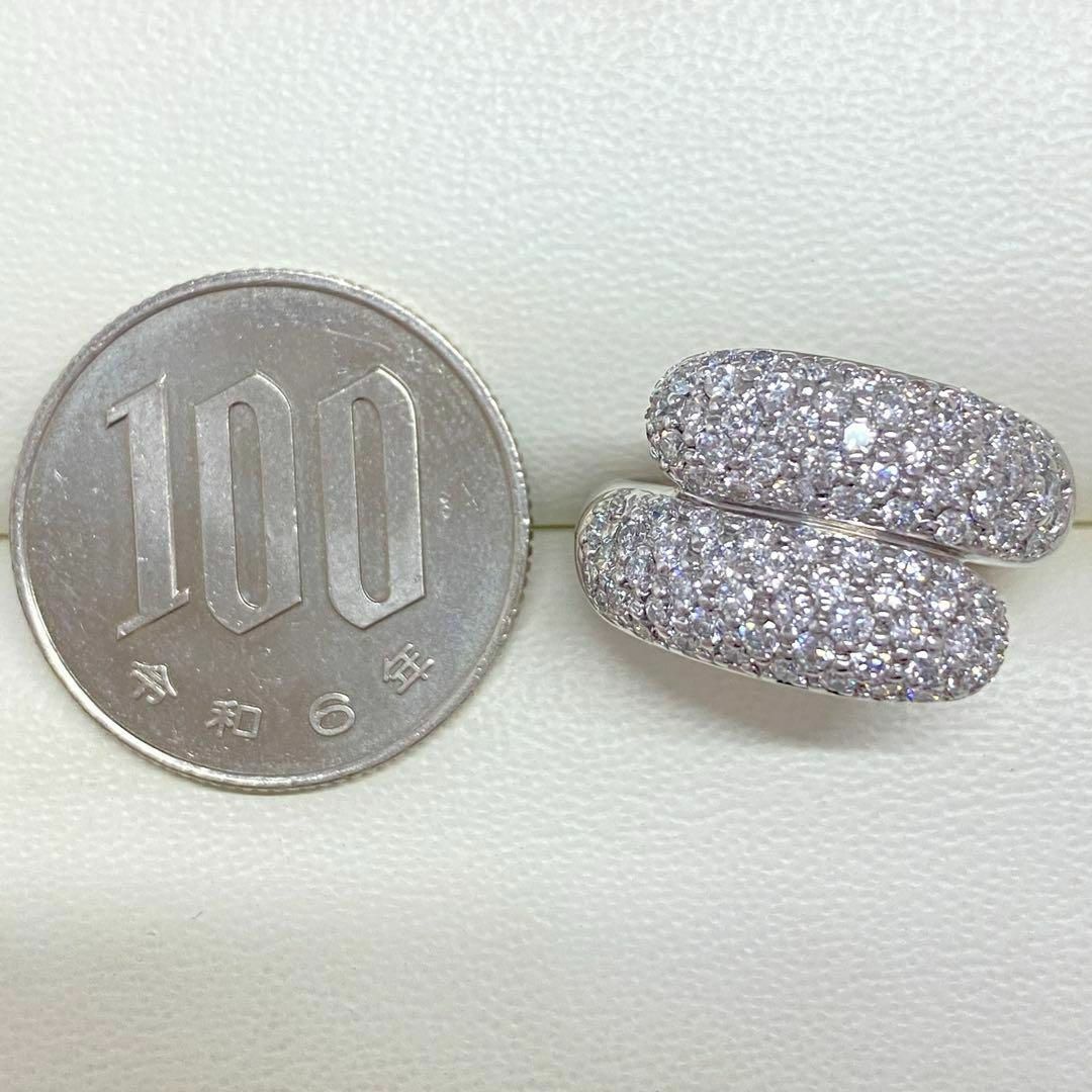 K18WG　高品質ダイヤモンドリング　D1.25ct　パヴェ　裏張り　ブランド レディースのアクセサリー(リング(指輪))の商品写真