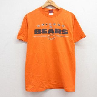 M★古着 半袖 ビンテージ Tシャツ メンズ 00年代 00s NFL シカゴベアーズ コットン クルーネック オレンジ アメフト スーパーボウル 25jul11 中古(Tシャツ/カットソー(半袖/袖なし))