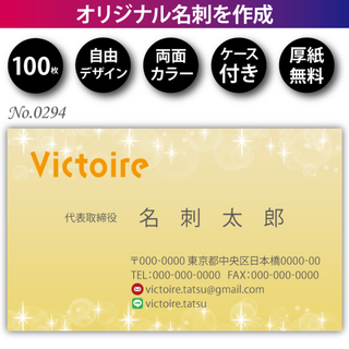 名刺作成 名刺印刷 100枚 両面 フルカラー 紙ケース付 No.0294
