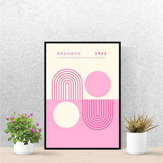 69.Bauhaus　バウハウス　ビビットピンク　北欧　インテリア　ポスター(その他)