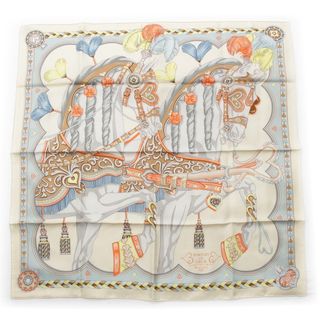 エルメス(HERMES)のエルメス カレ90 Harnais de Coeur アルネ・ドゥ・クール シルク スカーフ ベージュ【中古】(スカーフ)