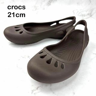 クロックス(crocs)の【廃盤】crocs クロックス フラットシューズ 21 マリンディ ブラウン(ハイヒール/パンプス)