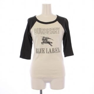 バーバリーブルーレーベル(BURBERRY BLUE LABEL)のバーバリーブルーレーベル ラグランTシャツ カットソー 七分袖 白 グレー(その他)
