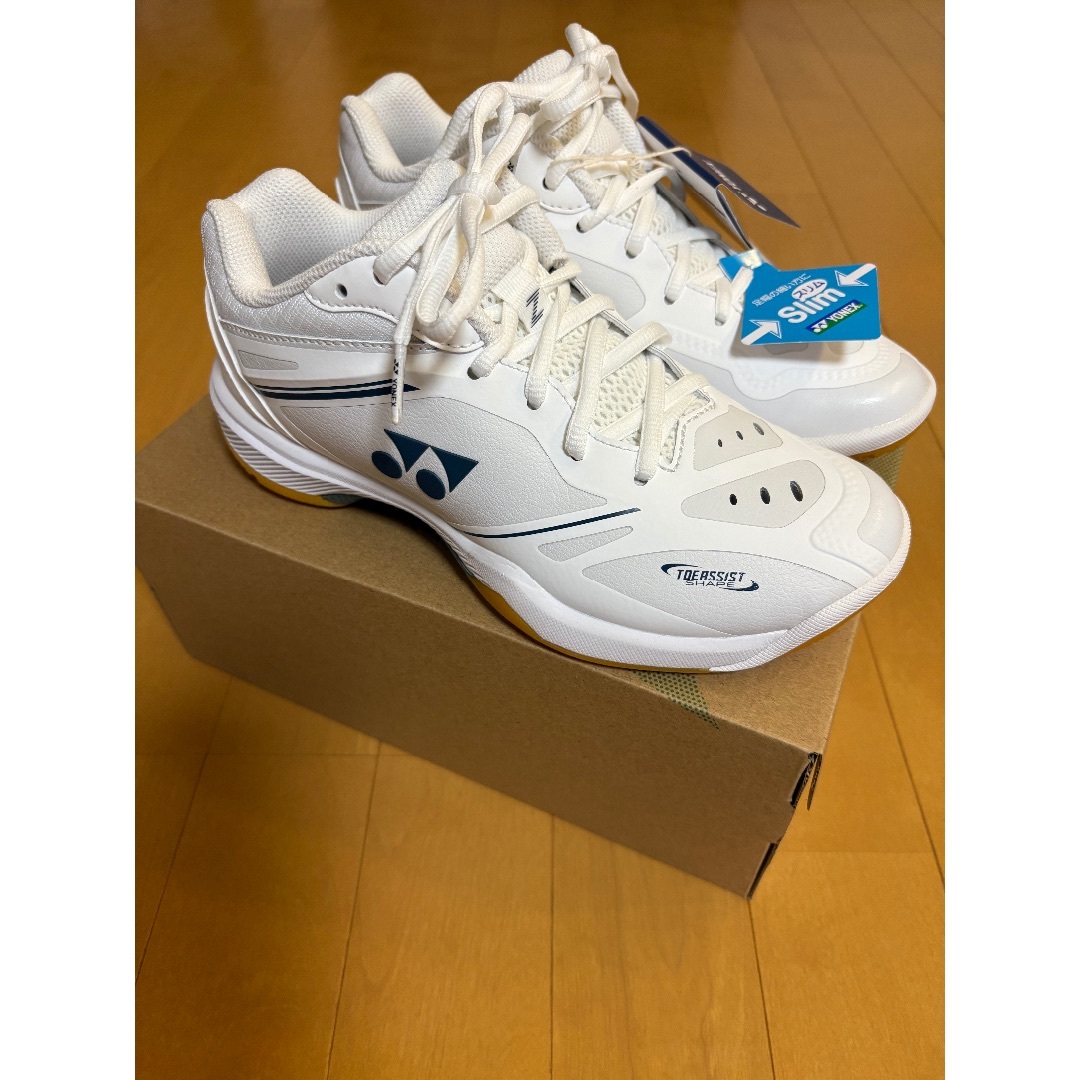 ⭐︎美品⭐︎２回使用です！ YONEX 65 ホワイト スリムシューズ　23cm 16175135-1.jpg