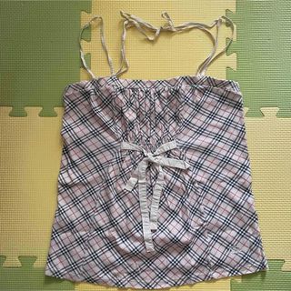 バーバリーブルーレーベル(BURBERRY BLUE LABEL)のバーバリーブルーレーベル　チェック　キャミソール　38(キャミソール)