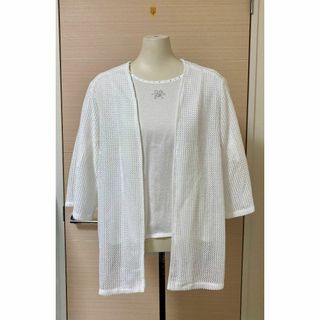 カーディガン　ボレロ　夏用　白　七分袖(カーディガン)