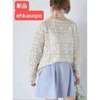 エヘカソポ(ehka sopo)の新品半額　新品タグ付き　ehka sopo かぎ針風プルオーバー 定価5390円(その他)