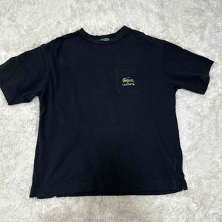 ラコステ(LACOSTE)のLACOSTE ブラック Tシャツ ポケット付き　刺繍ロゴ　ビッグロゴ(Tシャツ/カットソー(半袖/袖なし))