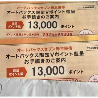 オートバックス　株主優待　26,000ポイント(ショッピング)