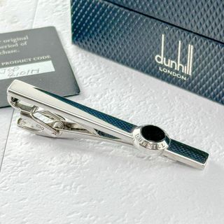 ダンヒル(Dunhill)のdunhill ダンヒル　ネクタイピン　ラウンドヘッド　オニキス　シルバー(ネクタイピン)