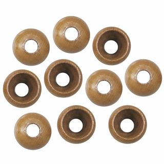 【サイズ:15mm_色:うす茶(ウッド)】NASKA プラループエンド(10個入