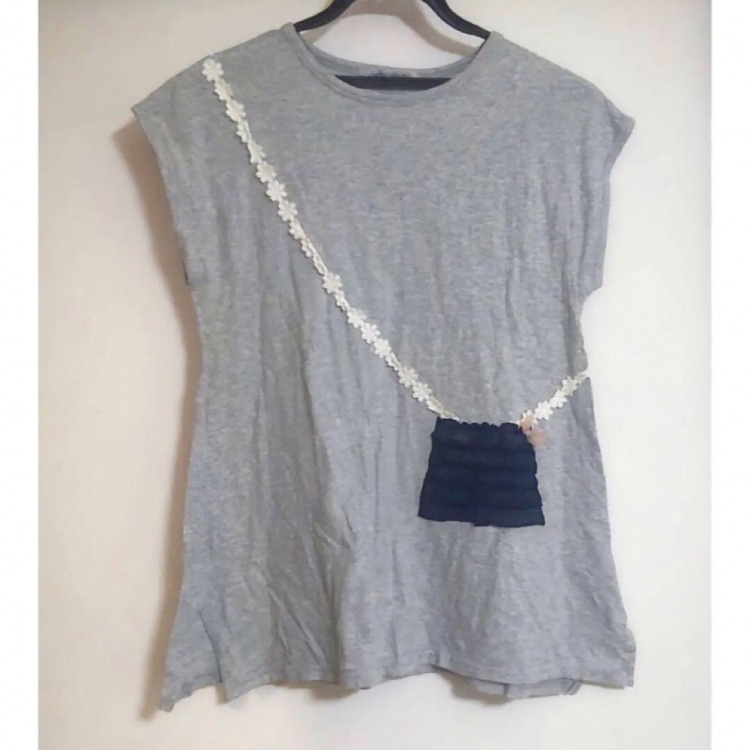 【コーデ例あり】JALONHOUSE お花アップリケTシャツ 150cm  キッズ/ベビー/マタニティのキッズ服女の子用(90cm~)(Tシャツ/カットソー)の商品写真