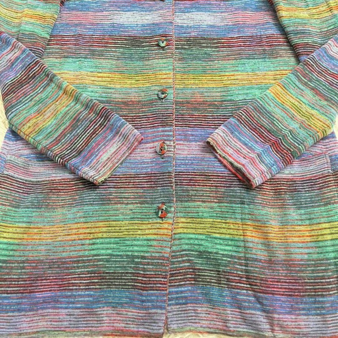 MISSONI(ミッソーニ)の｛美品】ミッソーニ　カーディガン　サマーニット　ストレッチ　マルチカラー　L相当 レディースのトップス(カーディガン)の商品写真