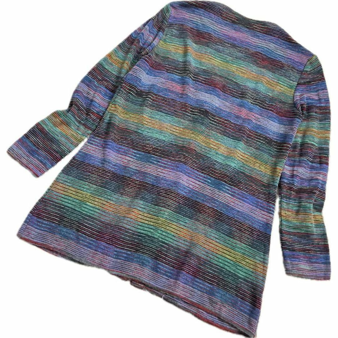 MISSONI(ミッソーニ)の｛美品】ミッソーニ　カーディガン　サマーニット　ストレッチ　マルチカラー　L相当 レディースのトップス(カーディガン)の商品写真