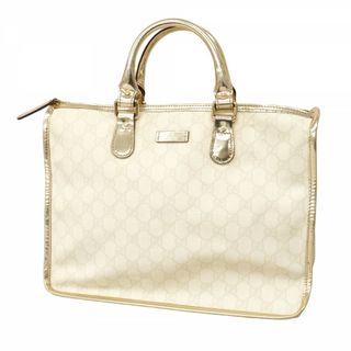 グッチ(GUCCI)の★SALE【5gb1731-h】グッチ トートバッグ GGスプリーム 190259 PVC ホワイト ゴールド シャンパンゴールド金具【中古】レディース(トートバッグ)