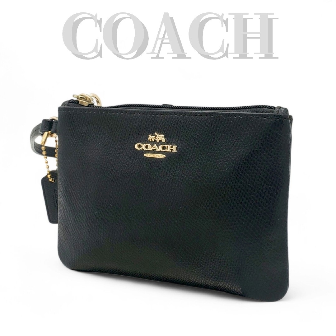 COACH OUTLET(コーチアウトレット)のCOACH ポーチ 小物入れ リストレット ゴールド金具 ブラック 黒 レディースのファッション小物(ポーチ)の商品写真