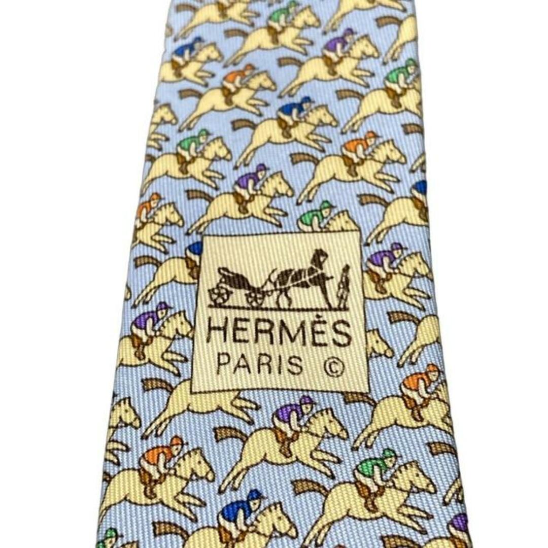 HERMES(エルメス)のHERMES(エルメス) ネクタイ メンズ - ライトブルー×マルチ 乗馬 メンズのファッション小物(ネクタイ)の商品写真