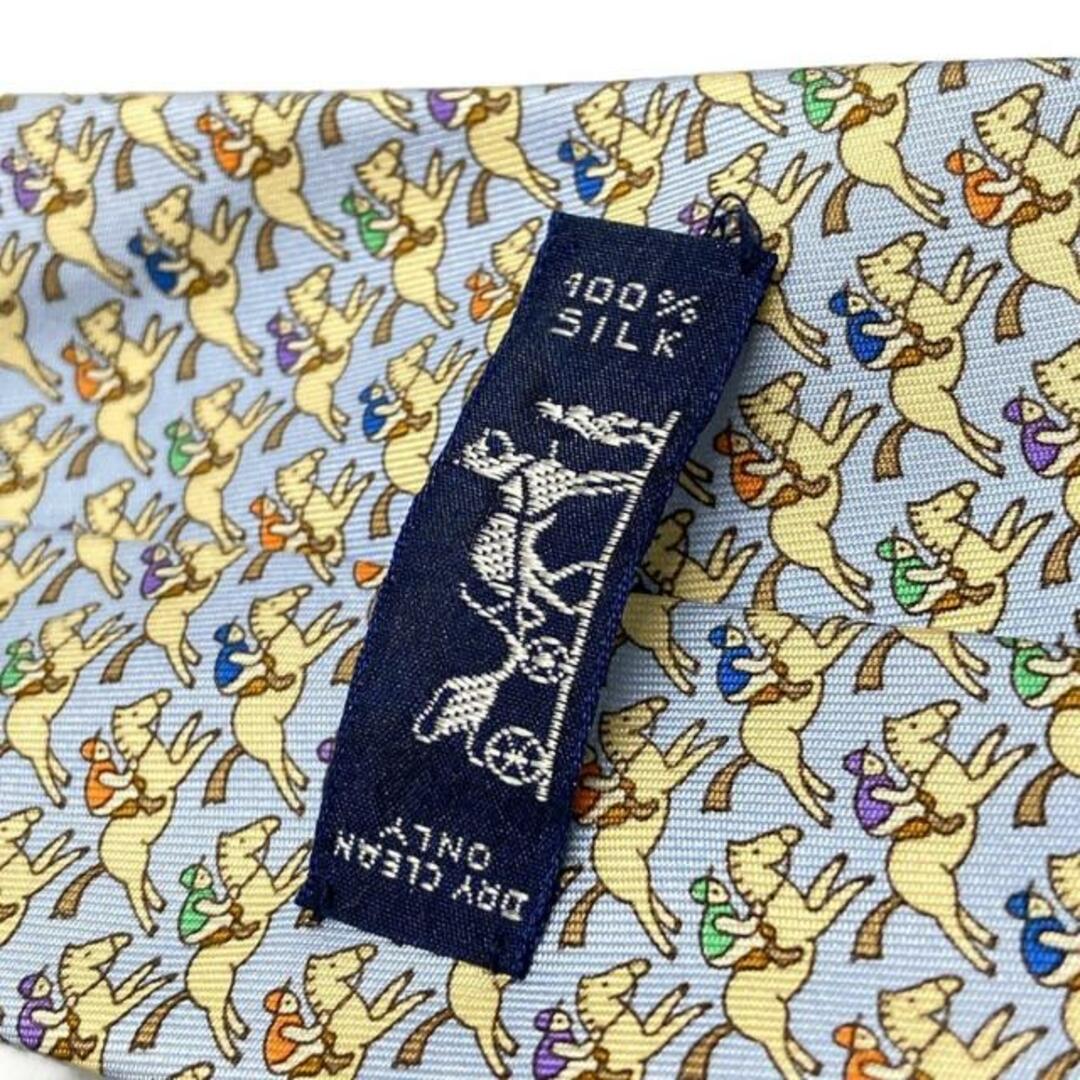HERMES(エルメス)のHERMES(エルメス) ネクタイ メンズ - ライトブルー×マルチ 乗馬 メンズのファッション小物(ネクタイ)の商品写真