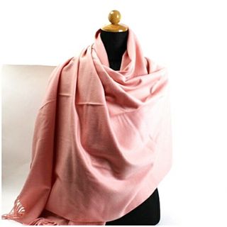 ゲストジョコンダ カシミヤ ストール 未使用 ピンク 無地 中古 Sランク GUEST JOCONDE レディース 女性用 タグ付き(ストール/パシュミナ)