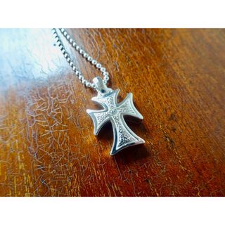 仁尾彫金『一つ星ダイヤ、ギャラクシークロスヘッド』ハンドメイド408(ネックレス)
