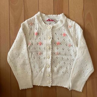 カーディガン100サイズ　ホワイト(カーディガン)