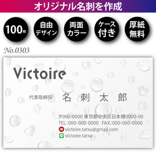 名刺作成 名刺印刷 100枚 両面 フルカラー 紙ケース付 No.0303(カード/レター/ラッピング)