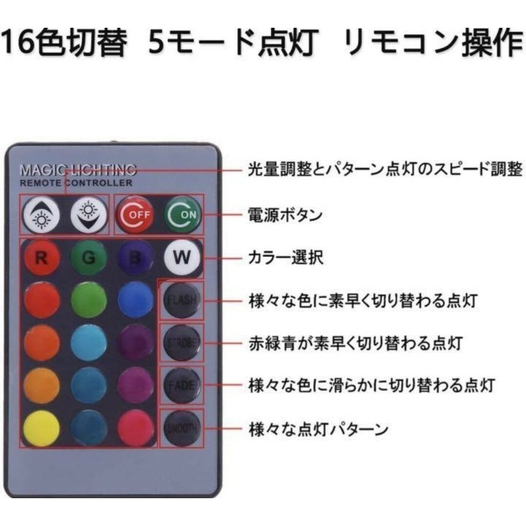 フォグランプ LED H8 H11 H16 RGB 16色切替 リモコン付き 自動車/バイクの自動車(汎用パーツ)の商品写真