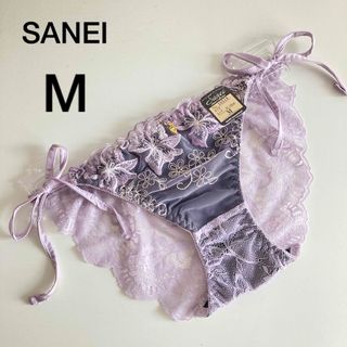 紐ショーツ　Mサイズ　紫　紐パン　チャーム付き　10519(ショーツ)