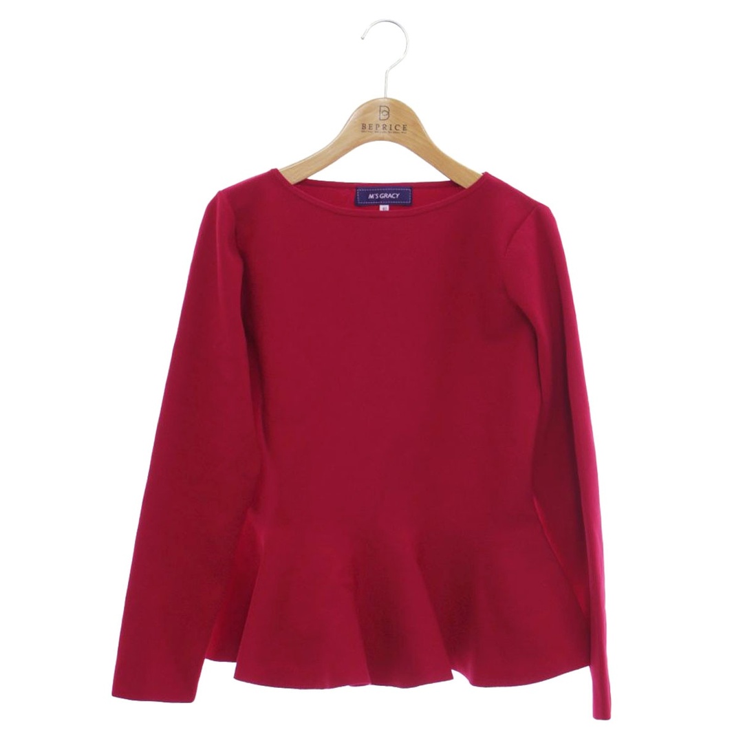 M'S GRACY(エムズグレイシー)のエムズグレイシー 118707 ニットトップス 40 レッド バックリボンフリル IT3JZPRXKYCA レディースのトップス(ニット/セーター)の商品写真