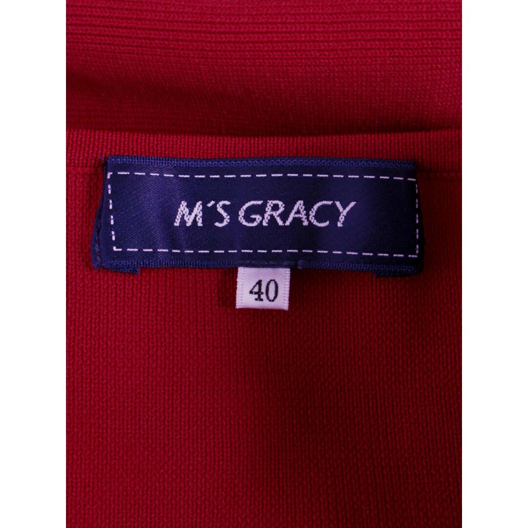 M'S GRACY(エムズグレイシー)のエムズグレイシー 118707 ニットトップス 40 レッド バックリボンフリル IT3JZPRXKYCA レディースのトップス(ニット/セーター)の商品写真