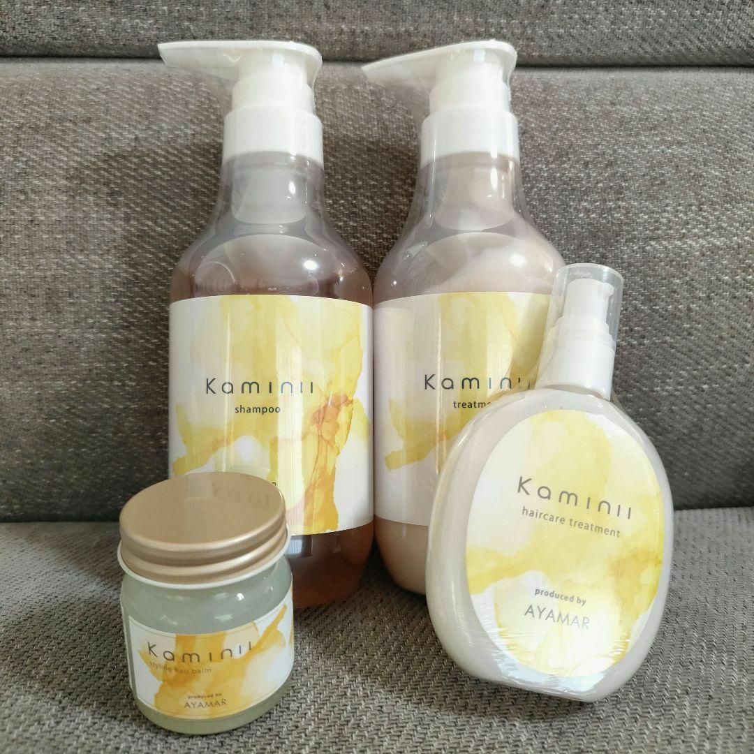 4点❣️kaminiiシャンプートリートメント ヘアミルク＆ヘアバーム 新品✨ Kaminii 4点セット シャンプー リンス ヘアバーム