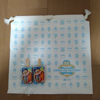 赤城乳業　ガリガリ君　アイスキャンディー　消しゴム 2個＆ビニール巾着セット(ノベルティグッズ)