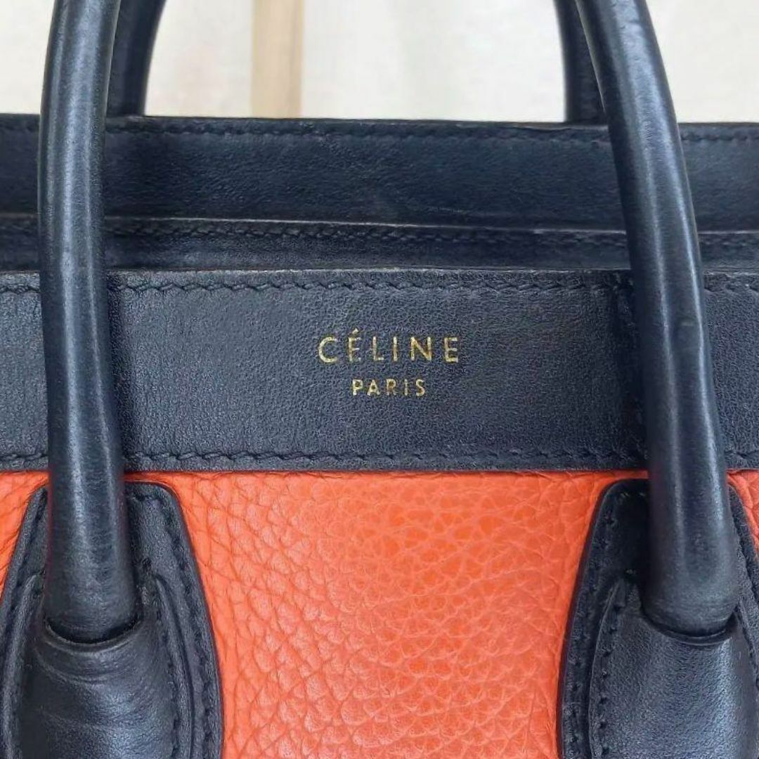 *入手困難*【CELINE】ラゲージ ナノ ドラムドカーフスキン CELINE セリーヌ ラゲージ バッグ ナノスリ ドラムドカーフ