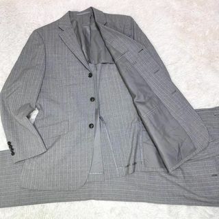 【XL相当 美品✨】ピエールカルダン ビジネススーツ 背抜き 通年 グレー 仕事
