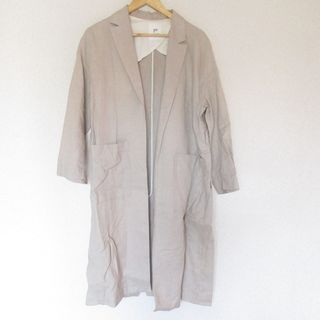 プルミエアロンディスモン(1er Arrondissement)の美品 1er Arrondissement プルミエアロンディスモン リネン100％ ベルテッド ガウンコート ベージュ レディース 古着 中古 USED(ガウンコート)