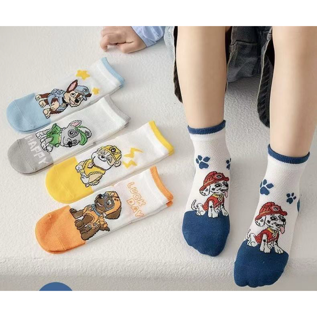 パウパトロール ベビー キッズ ソックス 子供靴下 5足セットD 3-6歳 キッズ/ベビー/マタニティのこども用ファッション小物(靴下/タイツ)の商品写真