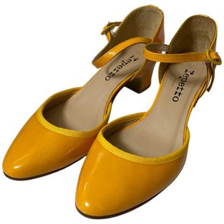 レペット(repetto)の良品 repetto レペット パテントレザー ストラップ セパレート パンプス サンダル 37 約23.5cm相当 オレンジ レディース 古着 中古 USED(ハイヒール/パンプス)
