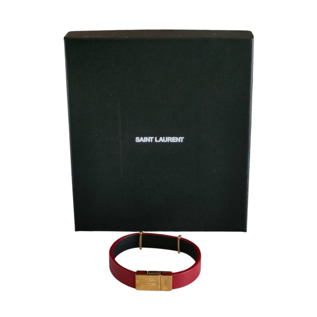 SAINT LAURENT 黒レザーバングル　オピウム SAINT LAURENT - サンローラン パリ SAINT LAURENT PARIS