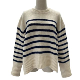 ROPE’ - 良品 22AW ROPE ロペ ボーダー ドロップショルダー ニットセーター サイズ38 アイボリー×ネイビー レディース 古着 中古 USED