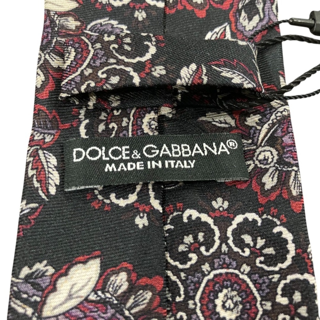 美品　DOLCE & GABBANA 花柄 シルクネクタイ　ブラック DOLCE&GABBANA - 未使用 DOLCE&GABBANA ドルチェ&ガッバーナ 花