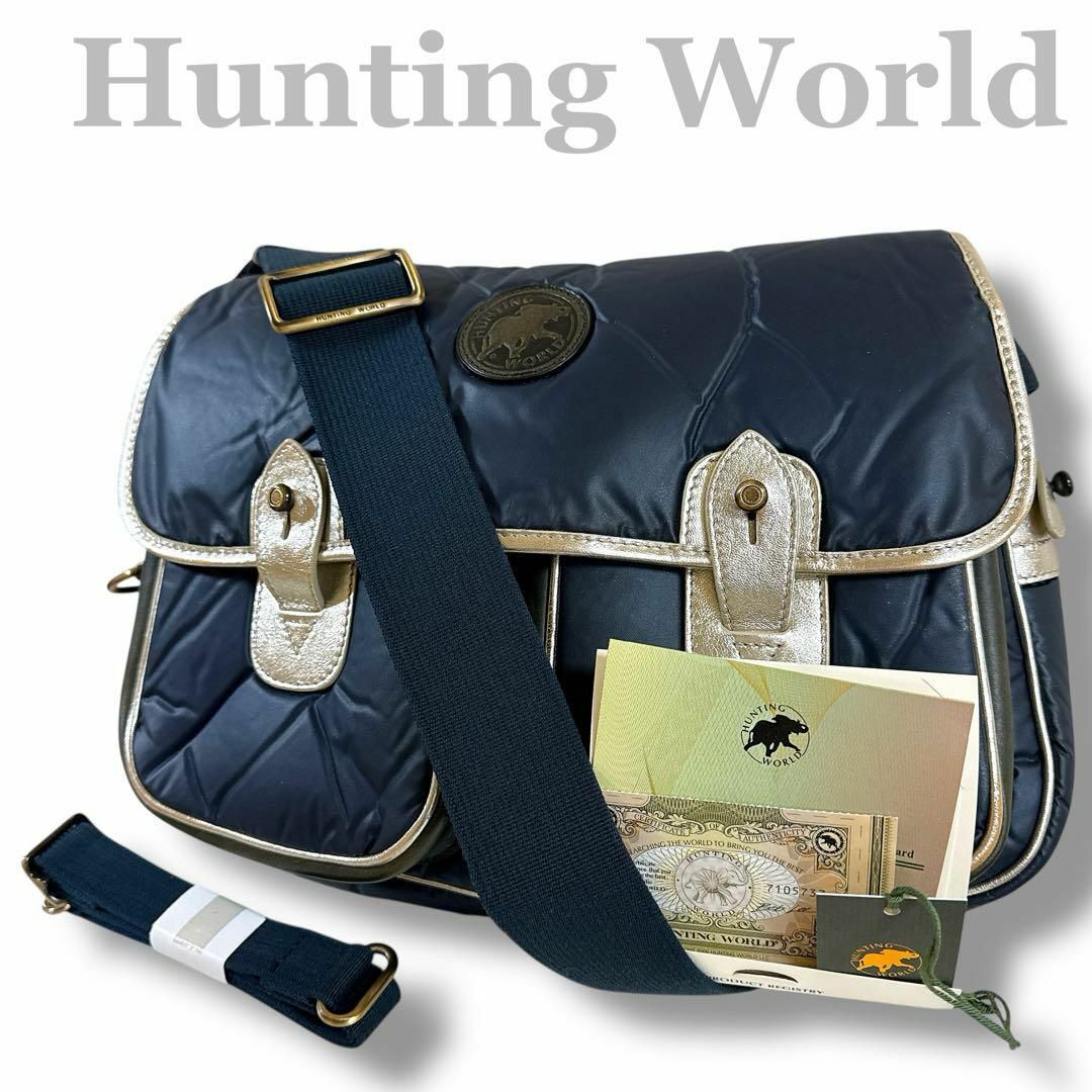 特別セーフ - WORLD HUNTING 未使用級 ハンティングワールド レア濃紺 バッグ